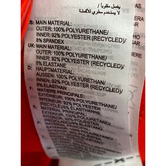 Adidas x Ivy Park Women's Red Latex Patent Faux Leather Vegan Trousers Pants M - Picture 7 of 7